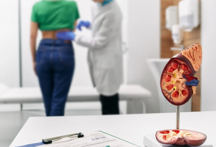 Protótipo de um rim em cima da mesa