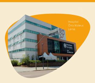 Fachada externa do Hospital Ônix Mateus Leme, ilustrando o Plano Integrado da NotreDame Intermédica.